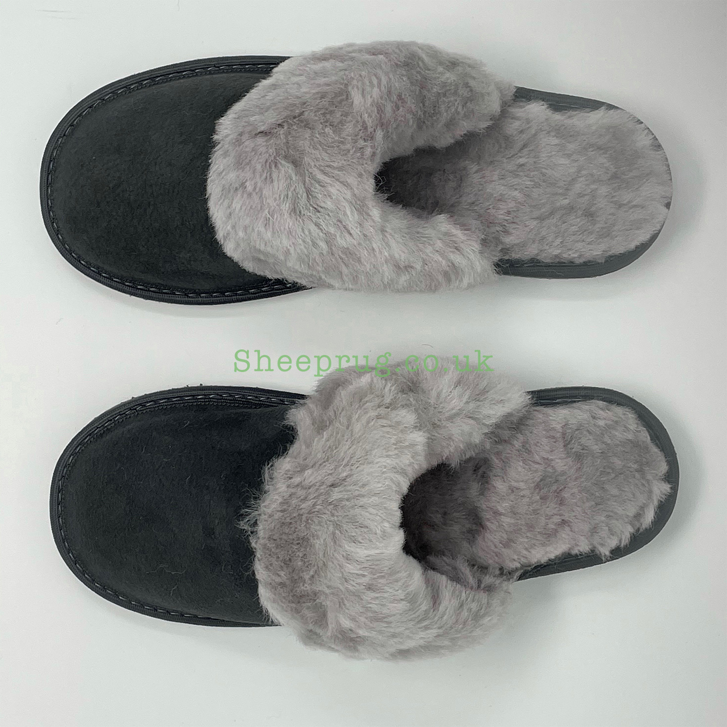 womens grey sheepskin slippers