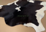 Black & White Calf leather rug / Cowhide rug 100% Natural Leather C202002 - Image 3