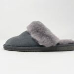 Luna Grey Sheepskin slippers 100% made of real Sheepskin and Leather