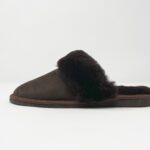 Luna Chocolate Sheepskin slippers 100% made of real Sheepskin and Leather
