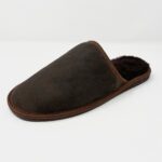 Cotswolds Chocolate Sheepskin slippers 100% made of real Sheepskin and Leather