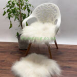 White Icelandic Sheepskin stool cover 100% Natural
