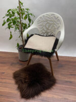 Brown Sheepskin stool cover 100% Natural made of English Sheep - Image 2