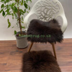 Brown Sheepskin stool cover 100% Natural made of English Sheep