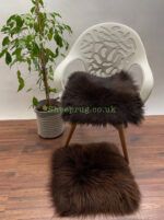 Brown Sheepskin stool cover 100% Natural made of English Sheep