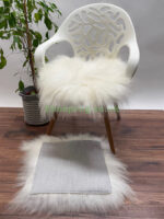 White Icelandic Sheepskin stool cover 100% Natural - Image 2