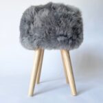 Grey Sheepskin stool