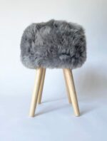 Grey Sheepskin stool