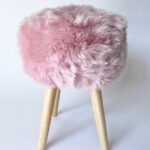 Pink Sheepskin stool