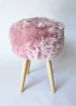 Pink Sheepskin stool
