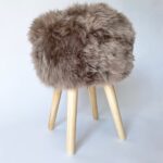 Taupe Sheepskin stool