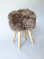 Taupe Sheepskin stool