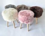 Pink Sheepskin stool - Image 2
