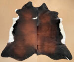 XXL 7 ft x 6.4 ft Brown & White Cowhide rug 100% Natural C2021213