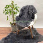 Grey Sheepskin rug fur 100% Natural made of English Sheep, Short fur trimming to 3 cm approximately ideal for chair & floor rug