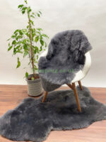 Grey Sheepskin rug fur 100% Natural made of English Sheep, Short fur trimming to 3 cm approximately ideal for chair & floor rug
