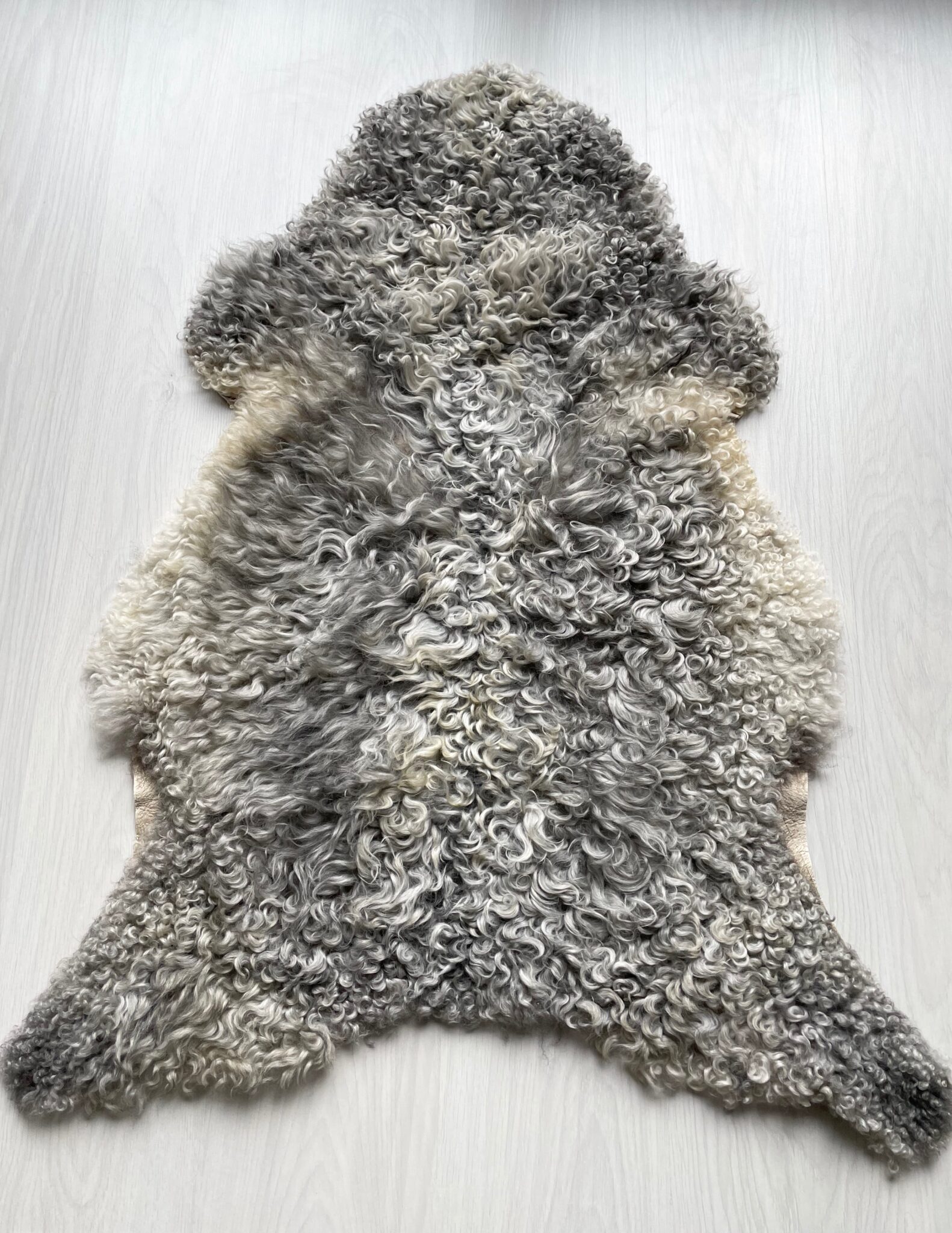 Gotland Sheepskin Rug 100 Natural with unique curly fur No 202101