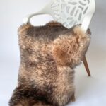 Light Red Fox Tip/Brown Woolf Sheepskin rug 100% Natural Wool Made of New Zealand Sheep