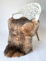 Light Red Fox Tip/Brown Woolf Sheepskin rug 100% Natural Wool Made of New Zealand Sheep