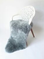Light Grey Sheepskin rug 100% Natural Wool Made of New Zealand Sheep
