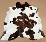 XXL 7 ft x 6.4 ft Brown & White Cowhide rug 100% Natural C202145
