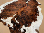 XXL 7.2 ft x 7.2 ft Brown & White Cowhide rug 100% Natural C202148 - Image 2