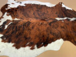 XXL 7.2 ft x 7.2 ft Brown & White Cowhide rug 100% Natural C202148 - Image 3