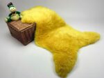 Yellow Sheepskin Rug 100% Natural Wool Made of English Sheep