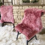New Zealand Pink Sheepskin rug 100% Natural