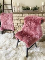 New Zealand Pink Sheepskin rug 100% Natural