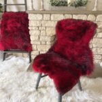 Red with Black Tip Sheepskin rug 100% Natural Wool Made of New Zealand Sheep