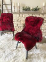 Red with Black Tip Sheepskin rug 100% Natural Wool Made of New Zealand Sheep