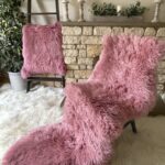 Double New Zealand Pink Sheepskin rug 100% Natural