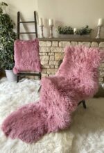 New Zealand Pink Sheepskin rug 100% Natural - Image 3