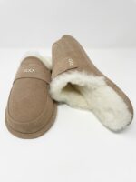 Abby Beige Sheepskin slippers 100% made of real Sheepskin and Leather - Image 2