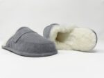 Abby Grey Sheepskin slippers 100% made of real Sheepskin and Leather - Image 5