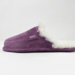 Abby Purple Sheepskin slippers 100% made of real Sheepskin and Leather