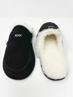 Abby Black Sheepskin slippers 100% made of real Sheepskin and Leather - Image 2
