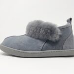 Karayaka Grey Sheepskin slippers 100% made of real Sheepskin and Leather