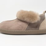 Karayaka Taupe Sheepskin slippers 100% made of real Sheepskin and Leather