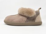 Karayaka Taupe Sheepskin slippers 100% made of real Sheepskin and Leather