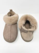 Karayaka Taupe Sheepskin slippers 100% made of real Sheepskin and Leather - Image 6