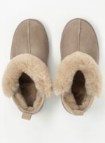 Karayaka Taupe Sheepskin slippers 100% made of real Sheepskin and Leather - Image 8