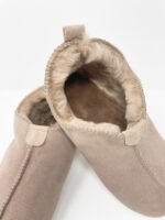 Oxford Beige Sheepskin slippers 100% made of real Sheepskin and Leather - Image 7