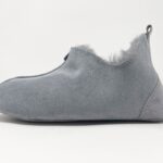 Oxford Grey Sheepskin slippers 100% made of real Sheepskin and Leather