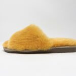 Anoa Yellow Sheepskin Sliders 100% made of real Sheepskin