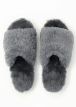 Anoa Grey Sheepskin Sliders 100% made of real Sheepskin - Image 2