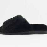Anoa Black Sheepskin Sliders 100% made of real Sheepskin