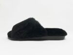 Anoa Black Sheepskin Sliders 100% made of real Sheepskin