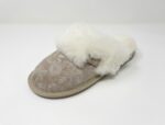 Cashmere II Beige Pattern Sheepskin slippers 100% made of real Sheepskin and Leather - Image 2